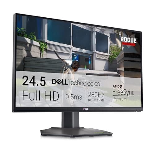 Dell G2524H Gaming Monitor - 24.5-inch FHD (1920x1080) 280Hz 0.5Ms Display, AMD FreeSync+NVIDIA G-SYNC Adaptive Sync Technology, Height/Pivot/Swivel/Tilt Adjustability - Black