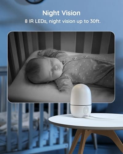 virtavo XD2 Indoor Security Camera, Dual-Lens 360° PTZ Baby Monitor & Pet Camera, Motion Tracking, 2-Way Audio, Night Vision, Cloud/SD Storage, Phone App, 2.4GHz WiFi 5