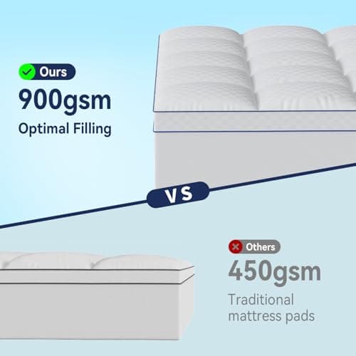Reitti Queen Mattress Topper for Back Pain, Extra Thick Pillowtop, Cooling and Plush Mattress Pad Cover Bed Topper Protector with 8-21 Inch Deep Pocket 5