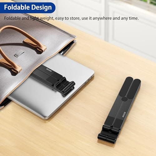 BESIGN LS01 Pro Ergonomic Laptop Stand, Plastic Laptop Riser, Portable and Adjustable Notebook Computer Holder Compatible with 10-14" Laptops (Black) 8