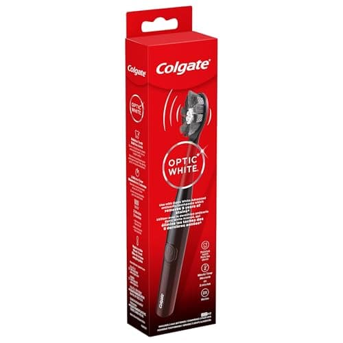 Colgate Optic White Pro-Series Whitening Battery Operated Electric Toothbrush with Timer, Soft, Black 7
