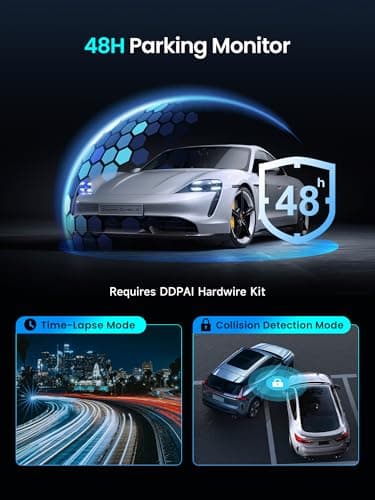 DDPAI Dash Cam Front and Rear, 4K+1080P Car On-Dash Mounted Cameras, Dashcam Included 64GB Card, Built-in 5G WiFi 6, GPS, 3'' IPS, AI ISP Night Vision, 48H Parking Mode, Loop Recording, ADAS, Z50 Pro 6