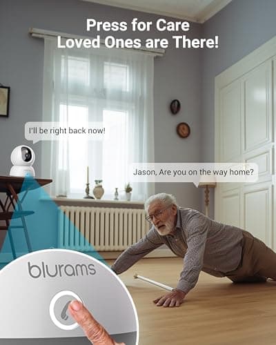 blurams 5G Indoor Camera, 2K Nanny Cam, 360° PTZ Pet Camera with Phone App, One-Touch Call, Color/IR Night Vision, Dual-Band Wi-Fi, Motion Tracking, Compatible with Alexa(2Pack) 5