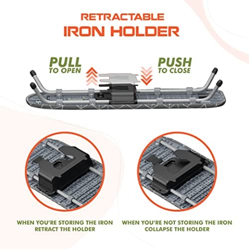 XABITAT Table Top Ironing Board with Wall Mount, D-Crease, Portable Space Saving Mini Laundry Room Iron Board, Foldable Small Ironing Board with Iron Holder, Gray 8