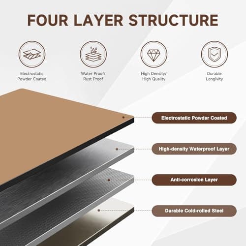 PEUKC Display Cabinet with Glass Doors, 71 Inches Metal Display Case with 4 Adjustable Shelves, Curio Storage Cabinet with Lock for Home, Office, Book, Pantry, Assemble Required (Wood Color) 6