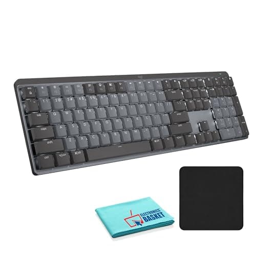 Logitech MX Mechanical Wireless Keyboard Bundle with Mouse Pad, Fiber Cloth