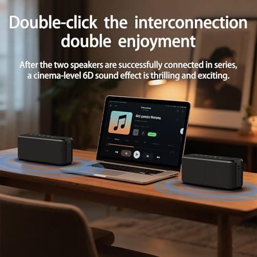 xdobo X8 Max Portable Bluetooth Speaker Wireless with Stereo Sound Outdoor Speakers Waterproof Desktop Computer Speakers Bassup 360° Surround Sound Deep Bass for Home/Outdoor/Party/Beach/Travel 5