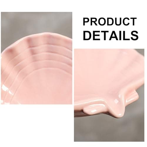 Ceramic Soap Holder, Sea-Shell Soap Tray with Self Draining, Soap Tray for Sink Washroom Bathroom Shower, Small Cute and Elegant Holder with Glaze, Easy Cleaning (White) 7