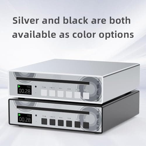 SMSL PL100 CD Player CS43131 Decoder Chip with 3.5mm Headphone Amplifier Uilt-in 2nd PLL Circuit CD Input RCA/3.5 mm Headphone/Optical/Coaxial Digital Output with Remote Control (Black 8