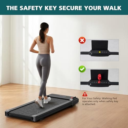Smug Compact Armless Treadmill, Space Saving Design for Home & Office, Quiet Under Desk Walking Pad, 200 Lbs Capacity 3 in 1 Portable Walking Treadmill 8