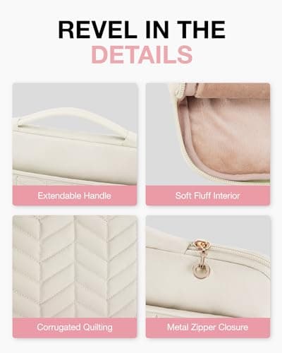 BAGSMART Laptop Case with Handle, Puffy Padded Laptop Bag Sleeve for Women, Portable MacBook Air/Pro Computer Case, 15-16 inch, Beige 5