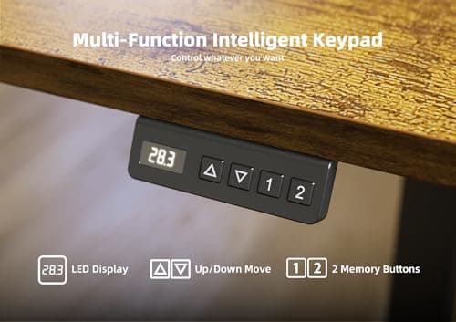 Seang Standing Desk with Adjustable Height, 63x24 Inch Electric Stand Up Desk for Home Office, Studio, Computer Workstation, Rustic Brown Top 5