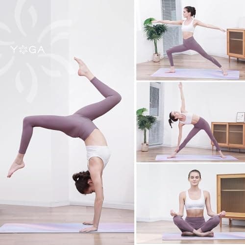 Sportneer Yoga Mat - 72” x 26” x 4mm Thick Extra Long and Wide Non Slip Exercise & Fitness Mat for for All Types of Yoga, Pilates & Floor Workouts, Home Gym Studio, Purple (Gradient Blue) - (Gradient Pink) 7