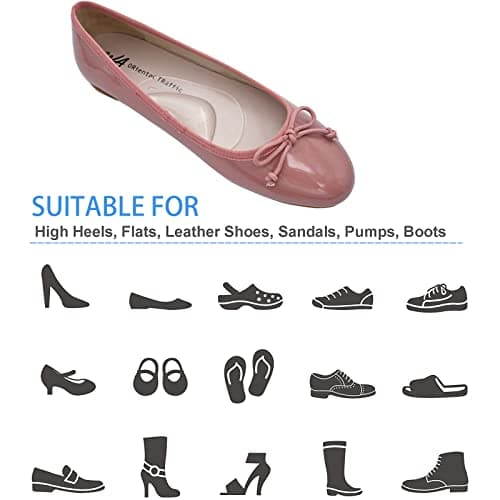 6 Pairs Gel Arch Support Cushions for Men & Women, Shoe Insoles for Flat Feet, Reusable Arch Inserts for Plantar Fasciitis, Adhesive Arch Pad for Relieve Pressure and Feet Pain 8