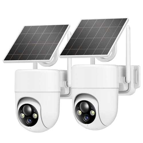 Oculview 2K Solar Security Cameras Wireless Outdoor, 2PCS Outdoor Camera Wireless with 360° View, Cameras for Home Security with Color Night Vision, Only Support 2.4GHz Wi-Fi