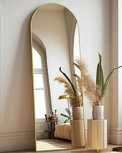 BEVERDY Arched Full Length Mirror - 18"58" Floor & Wall Mounted Mirror for Bedroom & Living Room, Gold 8
