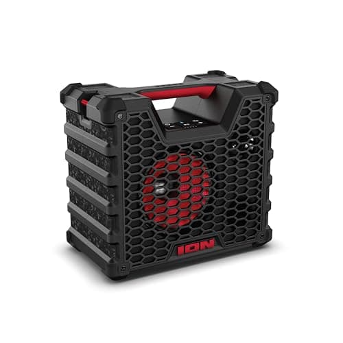 ION Audio Tailgater Tough - Rugged Portable All-Weather Wireless Bluetooth Speaker, IPX5 Water-Resistant, Outdoor Weather-Resistant Speaker (Renewed)