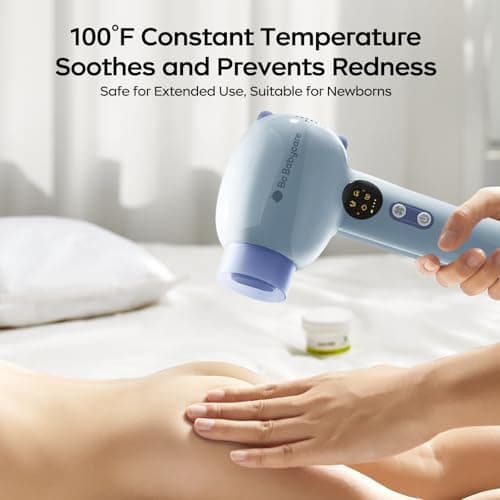 Bc Babycare Gentle Cordless Hair Dryer for Baby and Kids, Quiet Portable Mini Blow Dryer for Infant,​Portable​ Travel Hair Dryer,Low Heat/Speed with 4 Model for Hair Diaper and Full Body (Purple) 6