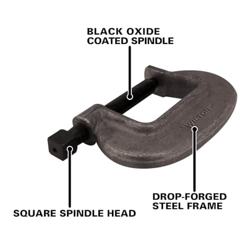 Wilton Brute Force C-Clamp, 1-3/4" Opening, 1-7/16" Throat, 8750 Lbs. Clamping Force (1-1/2 F.C.) 5