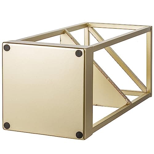 Umbrella Stand,Umbrella Holder for Entryway,20 Inch Tall Modern Brass Tone Metal Geometric Freestanding Entryway Umbrella Rack or Cane Holder with Shelf for Small Umbrellas and Bottom Drip Tray 7