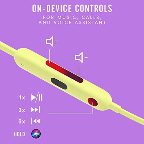 Beats Flex Wireless Earbuds - Apple W1 Headphone Chip, Magnetic Earphones, Class 1 Bluetooth, 12 Hours of Listening Time, Built-in Microphone - Yuzu Yellow 8