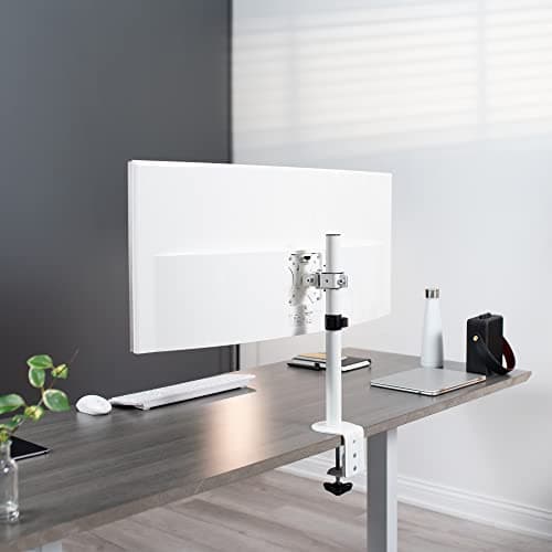 VIVO Single 13 to 38 inch LCD Monitor Heavy Duty Desk Mount Stand, Holds 1 Standard to Ultrawide Screen up to 38 inches, White, STAND-V001CW 9