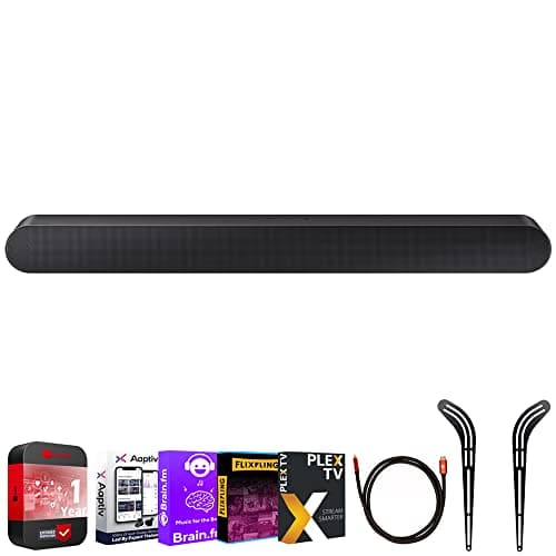 Samsung HW-S50B 3.0ch All-in-One Soundbar w/Dolby 5.1 DTS Virtual:X 2022 Bundle with Universal Soundbar Bracket Mount + HDMI Cable + Entertainment Essentials Bundle + 1 Year Protection Pack