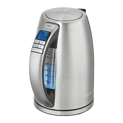 Cuisinart PerfecTemp 1.7-Liter 1500-Watt Stainless Steel Cordless Programmable Kettle with Six Presets, Stay-Cool Handle, & 360-Degree Swivel Power Base With LED display (CPK-20)