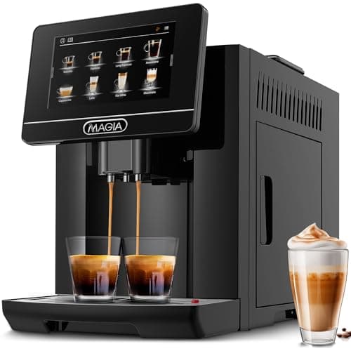 Zulay Magia Fully Automatic Espresso Machine With Grinder - 19 Customizable Coffee Options - Auto-Cleaning For Easy Maintenance - Milk-Foam System For Latte, Cappuccino, Macchiato - OG Black
