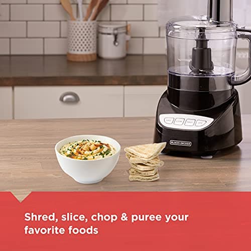 BLACK+DECKER 8-Cup Food Processor, Easy Assembly, Stainless Steel S-Blade, Shred, Slice, Chop, Puree, 450W Motor 7