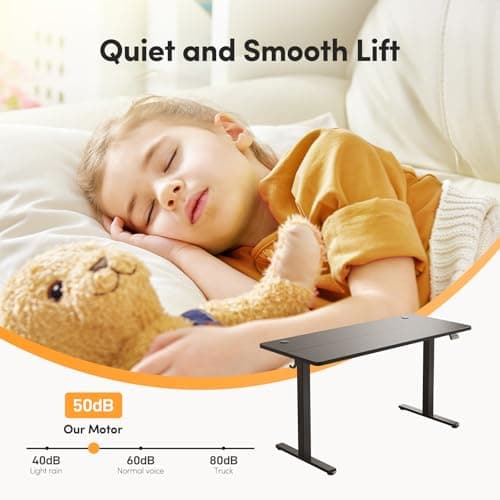 FEZIBO Electric Standing Desk Adjustable Height, 60 x 24 Inch Sit and Stand Desk, Home Office Desk, Ergonomic Workstation Computer Desk, Black 5