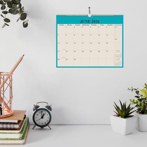 Calendar 2026-18 Months Wall Calendar from January 2026 - June 2027, 2026-2027 Wall Hanging Calendar Planner with Thick Paper, 12" x 14.5", Beige 6