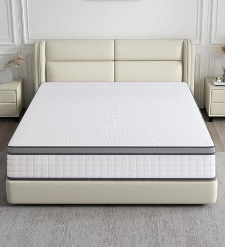 elitspace Full Size Mattress, 10 Inch Full Mattress, Hybrid Full Bedspread in a Box with Memory Foam & Individual Pocket Spring, Breathable Supportive & Pressure Relief, CertiPUR-US Certified