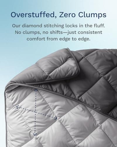 ViscoSoft Twin/Twin XL Microfiber All Seasons Down Alternative Quilted Comforter - Cooling Breathable Premium Soft Reversible Microfiber Duvet Blanket, Light Gray/Dark Gray 5