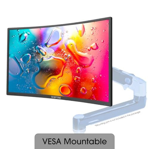 Nowco New_Sceptre_C248W 24'' Curved 75Hz Gaming LED Monitor Full HD 1080P HDMI VGA Speakers, VESA Wall Mount Ready Metal Black, ‎Metal Black 7