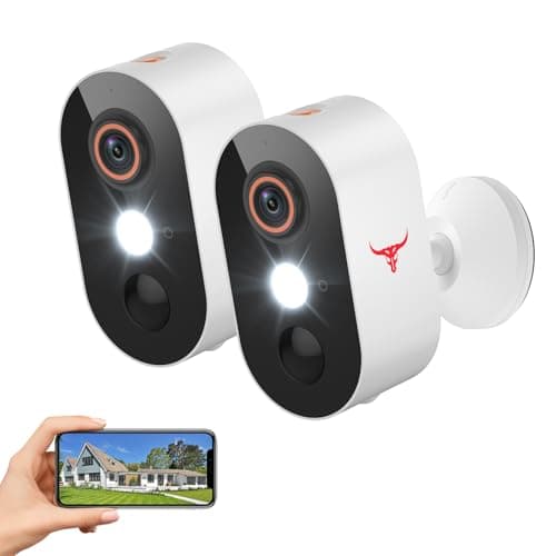 Outdoor Security Camera, Battery Powered Wireless Camera, Cloud Storage Sold Seperately, Color Night Vision, 2-Way Audio, Smart AI Motion Detection, 2.4G only (1light, 2 Pack)