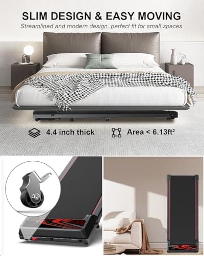 3 in 1 Treadmill, Portable Under Desk Walking Pad with Incline for Home/Office, Remote Control 6