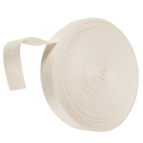 Abbaoww 55 Yards Twill Tape Ribbon 1 Inch 100% Cotton Herringbone Webbing Tape Sewing Twill Ribbon for DIY Crafts Sewing, Natural
