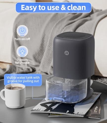 Dehumidifier, 35 OZ Small Dehumidifiers for Bedroom for Home, Quiet with Auto Shut Off, Dehumidifiers for Bedroom (280 sq. ft), Bathroom, RV, Closet, Grey 5