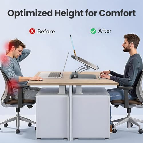 tounee Laptop Stand with Detachable USB-C Hub, 100W PD Charging, 4K@60Hz HDMI, 3 USB Ports, Ergonomic Laptop Holder Docking Station for 10-17" Laptops, MacBook & More - Gray 7