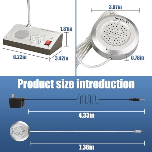 Retevis RT-9908 Window Speaker,Window Intercom Dual-Way Voice,Window Speaker Intercom System for Business,Restaurant,Bank,Ticket Window 6