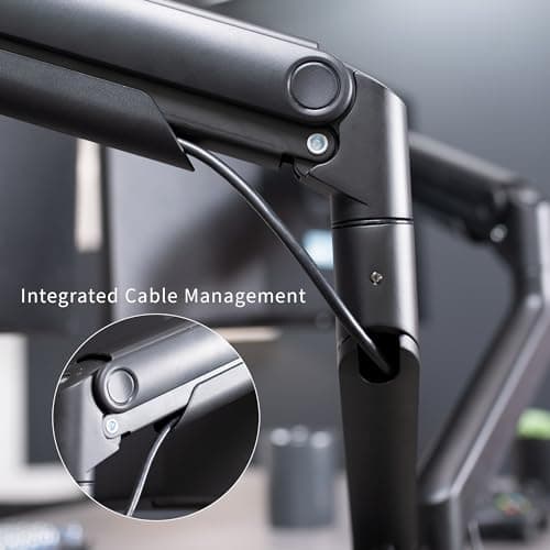 VIVO Heavy Duty Dual Ultra-Wide Monitor Tension Arm for up to 45 inch Screens, Holds 44 lbs per Arm, Premium Desk Mount Monitor Stand for 2 Ultrawides, Black, STAND-V200E 6
