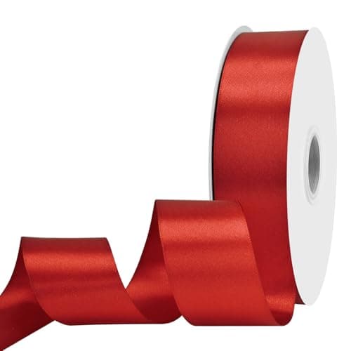 Maclemon 1-1/2 inch Wide 100 Yards Double Face Red Satin Ribbon Red Fabric Ribbon for Gift Wrapping Very Suitable for Weddings Decoration Bouquet Balloons Arts Craft Sewing Hair Bow Invitation