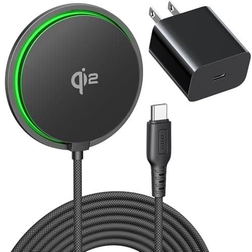 INIU Qi2 Certified Magnetic Wireless Charger, 15W Fast MagSafe-Compatible Wireless Charging Pad with Cooling Fan, Only for iPhone 17 16 15 14 13 12 Series, AirPods, and More (Adapter Included)