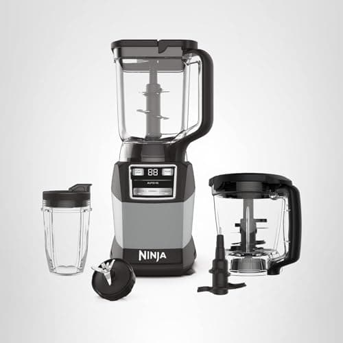 Ninja Blender, Compact Kitchen System, 1200W, 3 Functions for Smoothies, Dough & Frozen Drinks with Auto-IQ, 72-oz.* Blender Pitcher, 40-oz. Processor Bowl & 18-oz. Single-Serve Cup, Grey, AMZ493BRN 8