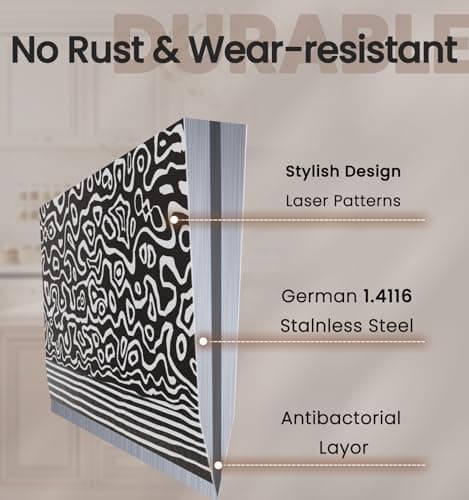 Knife Set, 15 Pieces Kitchen Knife Block Set with Built in Knife Sharpener Block, Dishwasher Safe, German Stainless Steel Knife Sets for Kitchen with Block, Best Gift 5