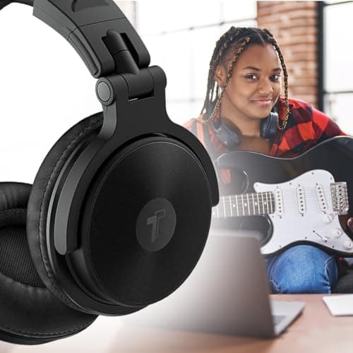 ENCASED USB-C Over Ear Headphones Wired (V200 Pro) Closed Back Studio DJ Monitor Earphones, USB Type-C Connector with Mic, Volume Remote (50mm Neodymium Drivers) 6