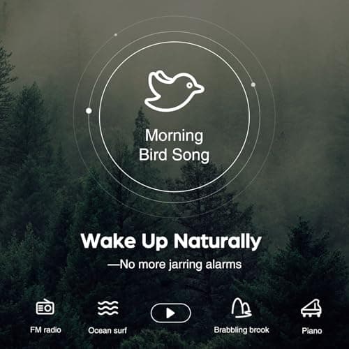 HOUSBAY Wireless Charging Alarm Clock Radio - Fast Charging Station for iPhone Samsung, Bluetooth Speaker, Upgrade Morning Routine, Dimmable Clock with FM Radio for Bedroom 6