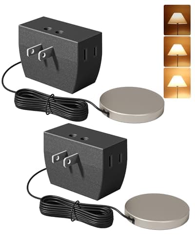 DEWENWILS 2 Pack Touch Dimmer Switch, Touch Pad Control with 3 Levels of Dimming, Dimmable LED/CFL Lights, and Incandescent Bulbs, Extension Cord, ETL Listed, Black