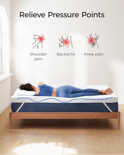 Dreamsmith 3 Inch Gel Memory Foam Mattress Topper Queen, Breathable Pressure Relief, High Density Pad, Washable Cover with Elastic Straps & Non-Slip Bottom, CertiPUR-US Certified, Cooling 6